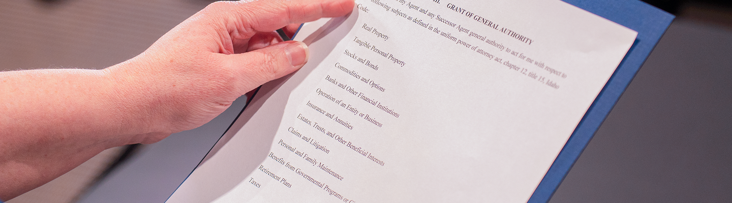 A person holding a document