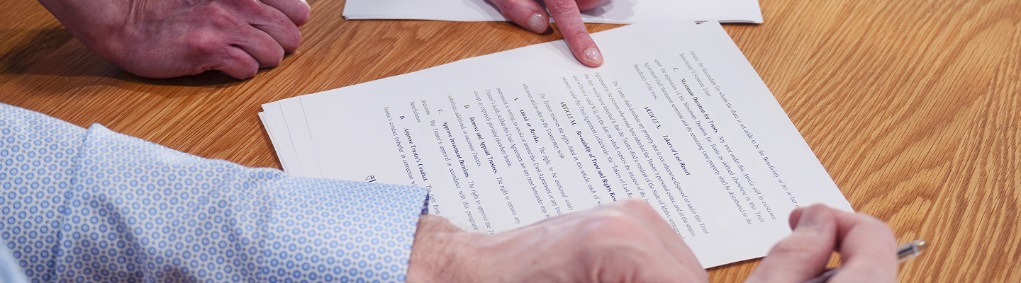 Rachel Murphy, Founding Attorney of Willena, reviewing document