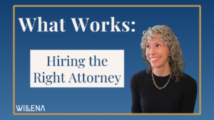 Rachel Murphy, estate planning attorney, with text: What Works: Hiring the Right Attorney — Willena