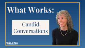 Rachel Murphy, estate planning attorney, with text: What Works: Candid Conversations — Willena